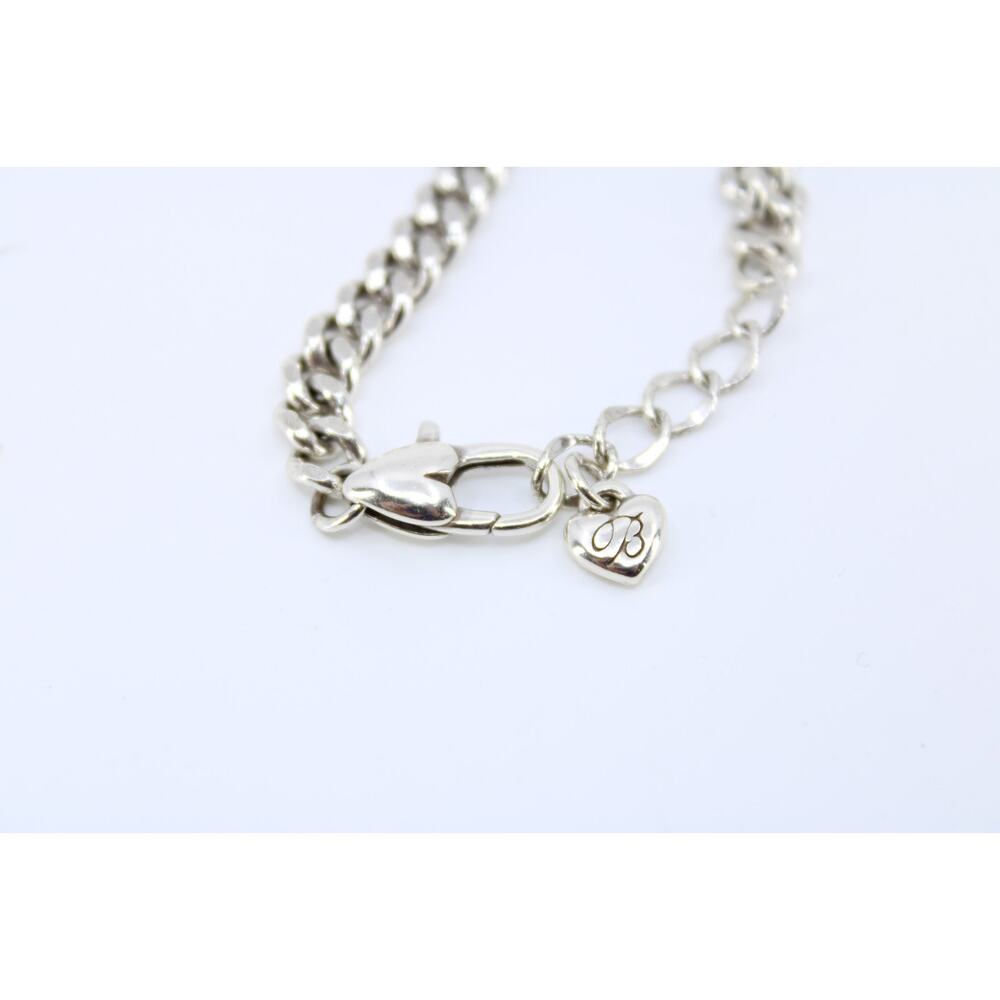 A2 Flawless BRIGHTON Flat Curb Linked Silver Tone Chain 7.5" Bracelet - Picture 3 of 3